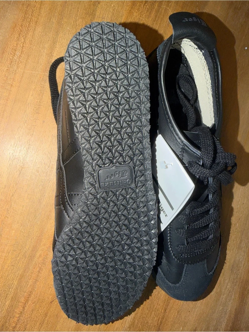Onitsuka Tiger by Asics Men's Black Leather & Suede Sneakers with Tag